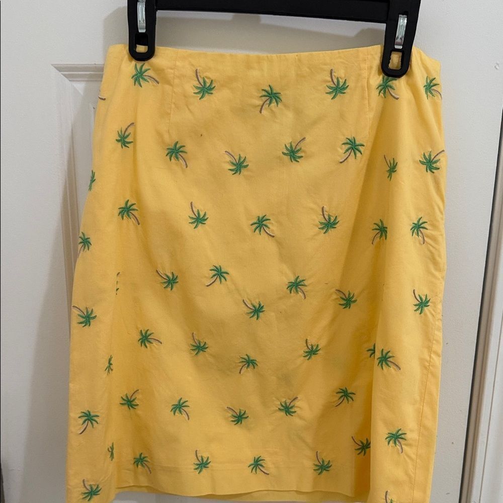 Talbots Yellow Palm and Floral Mini Skirt Set size 10 - Picture 3 of 8